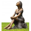 Metal sculpture life size bronze girl statue for sale