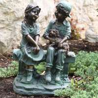 Western Style  Garden Bronze Boys And Girls Sculptures For Sale